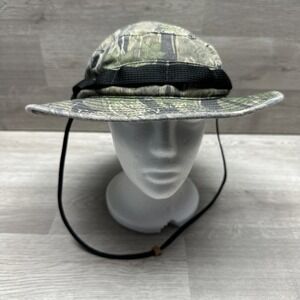 VTG Military Issue Smokey Branch Camo Safari Hat Size 7 1/2" Fade Vented Sides